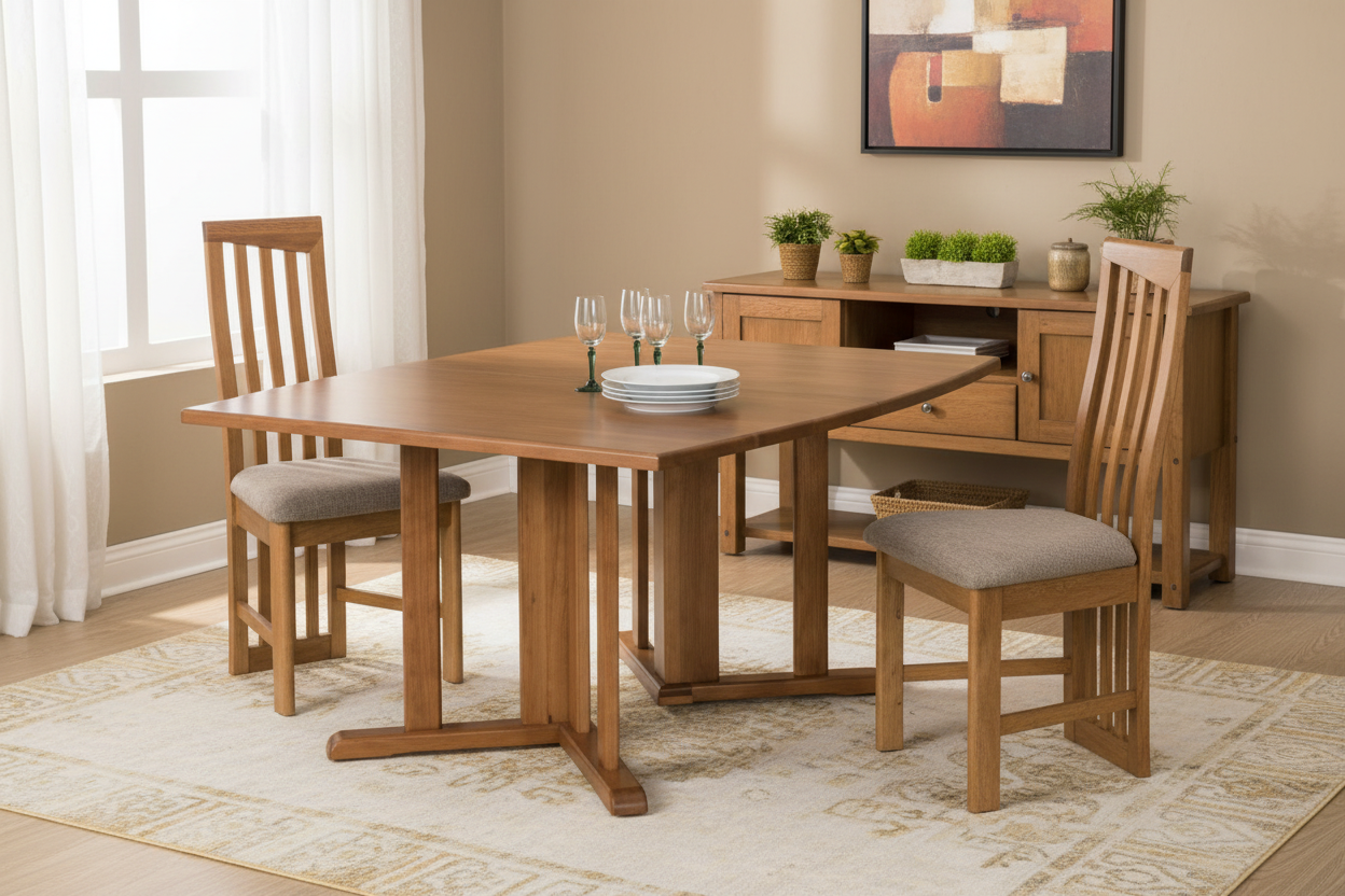Bevel Boat Extension with V Base table in Solid Hardwood