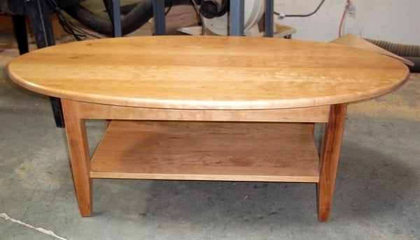 Custom Oval Coffee Table with Shelf