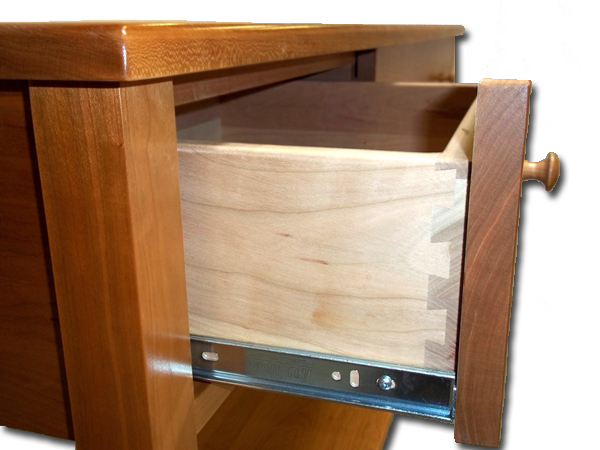 Custom Cherry Sideboard with Three Drawers Curved Top