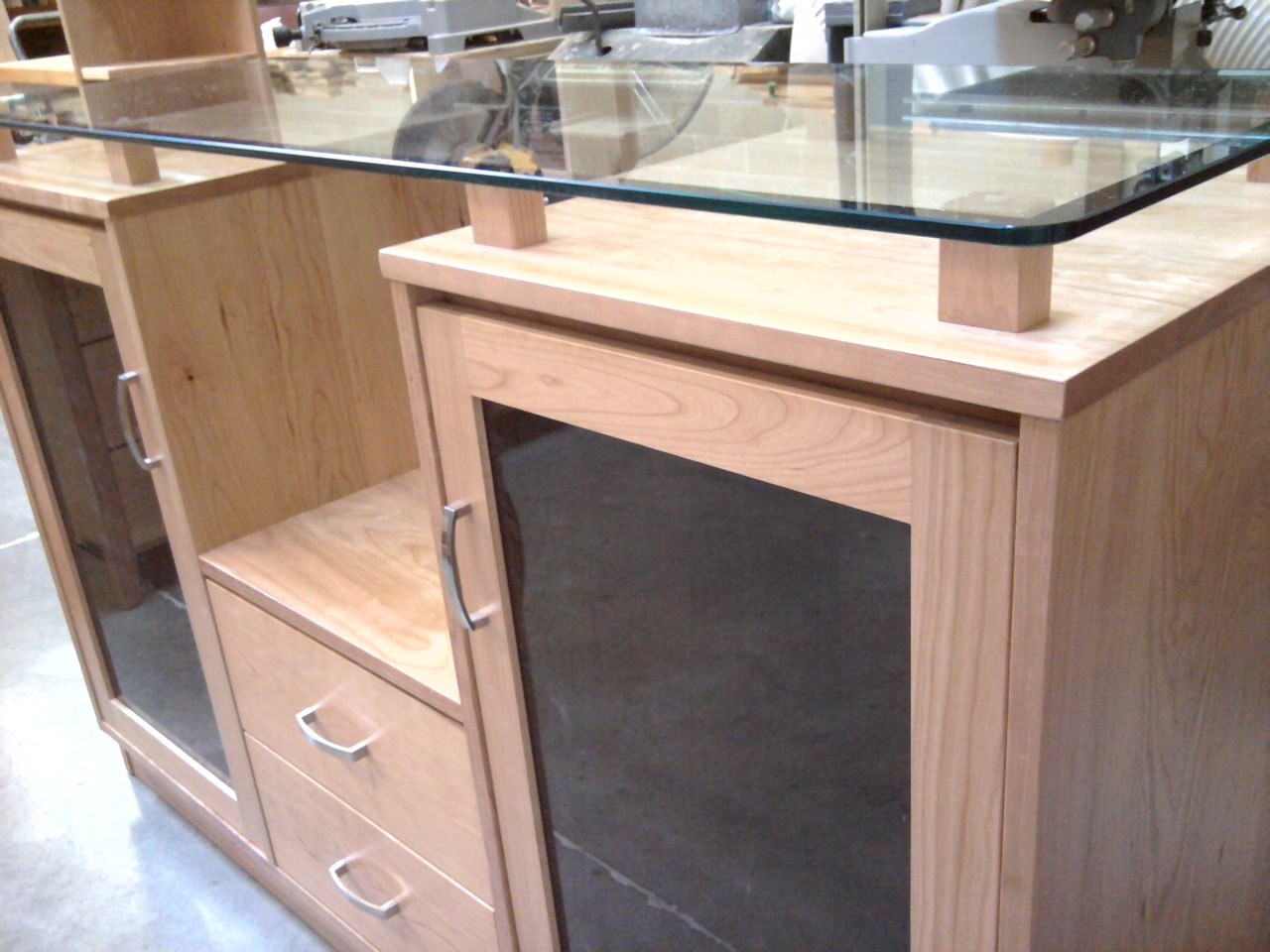 Glass top entertainment center