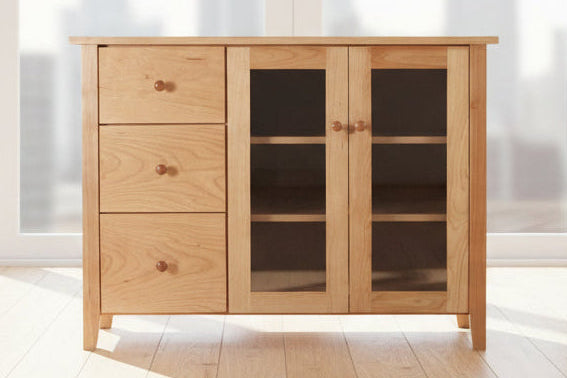 Cherry Shaker TV Stand with three drawers