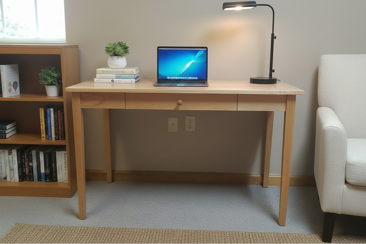 Shaker Tapered leg desk crafted in Solid Hardwoods