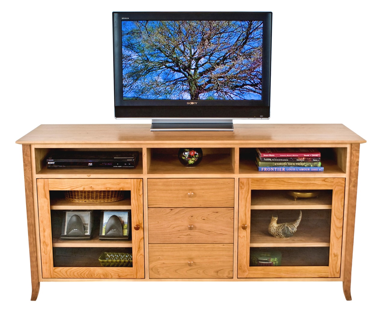 Shaker Entertainment Center With Center Drawers