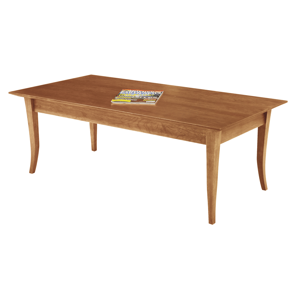 Solid Cherry Flare Leg Coffee Table 24"W x 48" L x 17"H