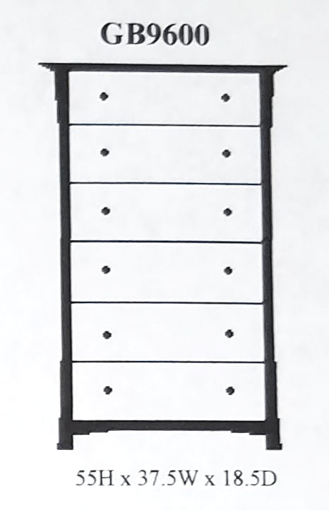 GB9600 Six Drawer Chest