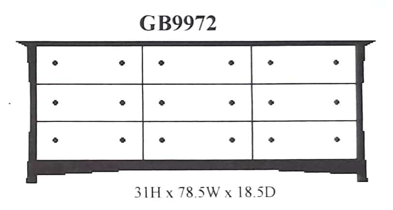 GB9972 Dresser Nine Drawer