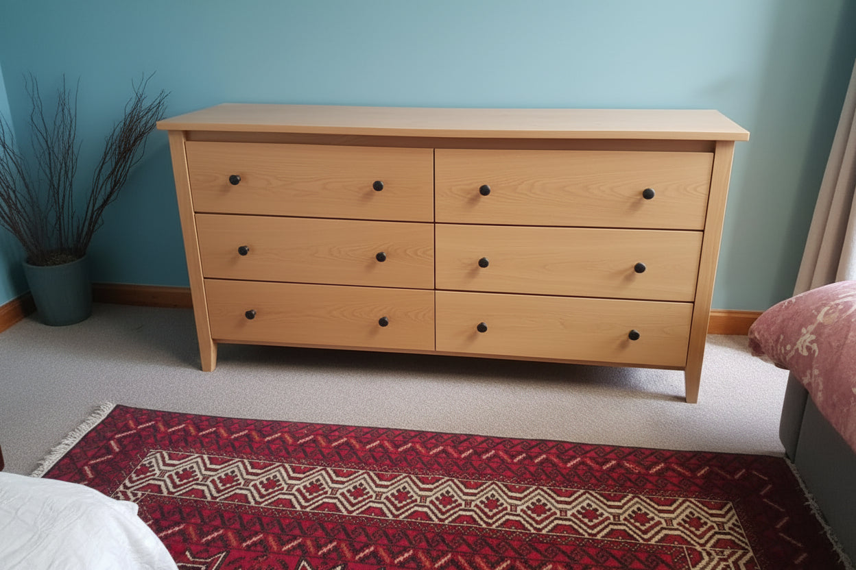 Shaker Post Six Drawer Dresser (SHP9660)