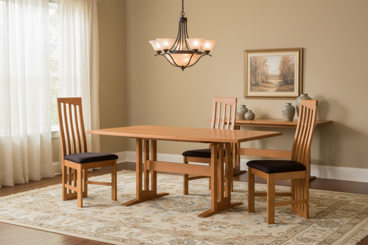 Bevel Boat Extension table in Solid Hardwood