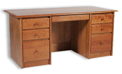 Cherry Executive Desk W/Flat Paneled Back