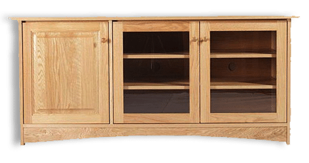 Oak or Cherry Shaker Flat TV Cabinet