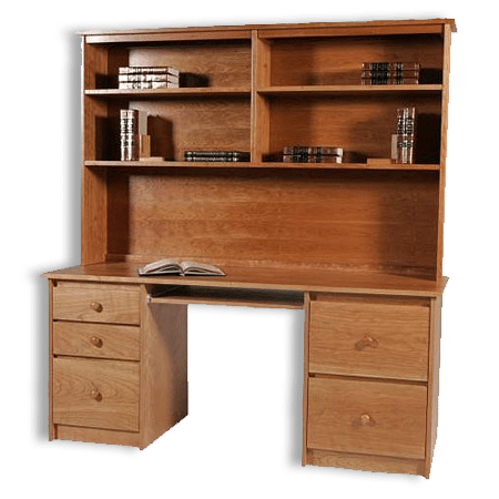 Shaker Double Pedestal Desk & Hutch