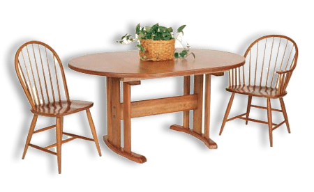 Three Leg Oval Trestle Table
