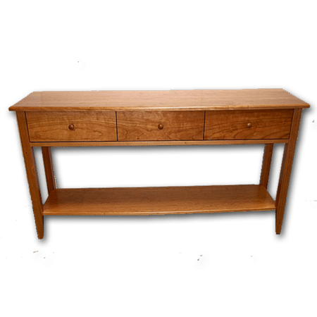 Custom Cherry Sideboard with Three Drawers Curved Top