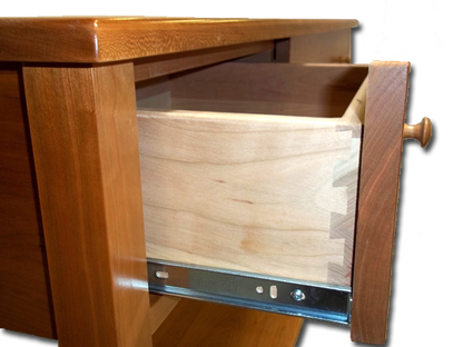 Custom Cherry Sideboard with Three Drawers Curved Top