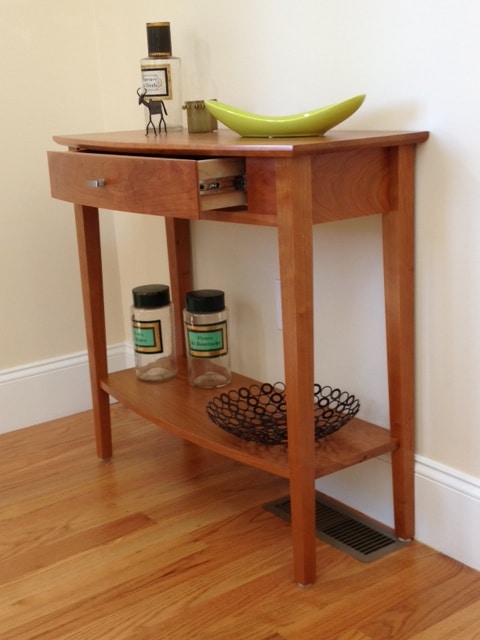 Custom Cherry Demi-lune table Bowed Front