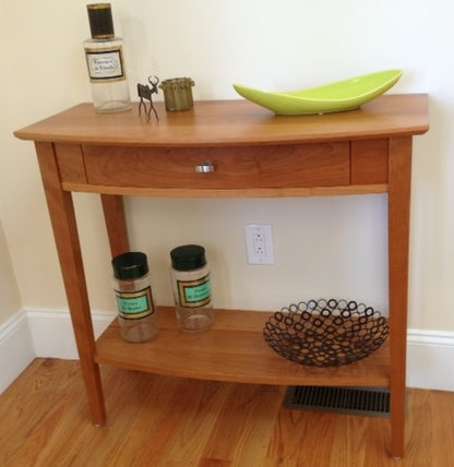 Custom Cherry Demi-lune table Bowed Front
