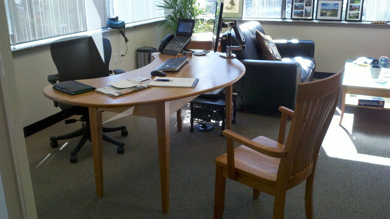 Custom Kidney Shaped Cherry Desk