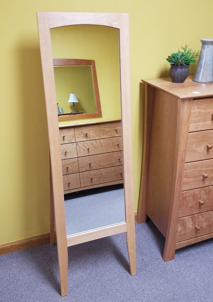 Cheval Mirror (Shown in Solid Cherry) Adjustable Angles