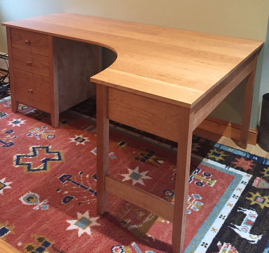 Custom Home office curved corner desk