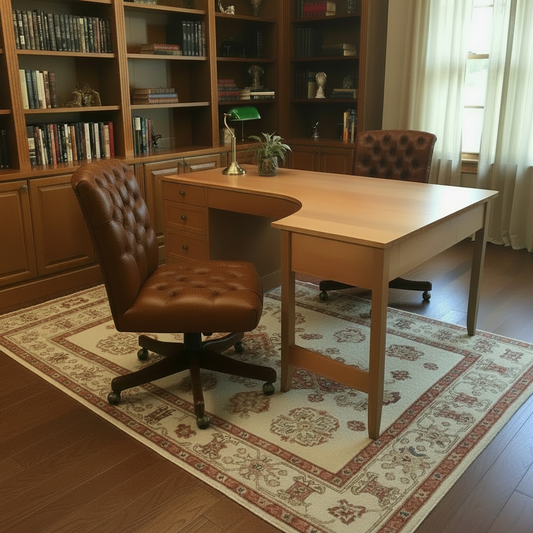 Custom Home office curved corner desk