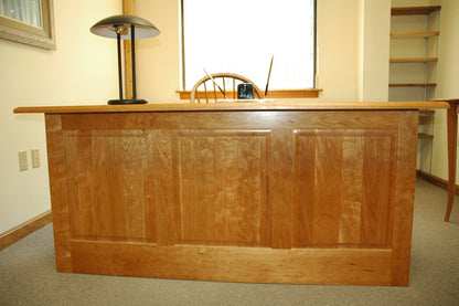 Cherry Executive Desk W/Flat Paneled Back