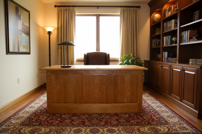 Cherry Executive Desk W/Flat Paneled Back