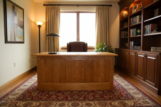 Cherry Executive Desk W/Flat Paneled Back