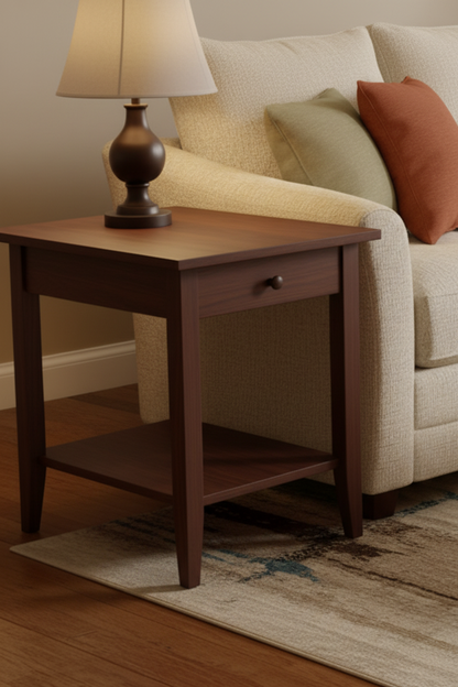 Shaker End Table with Drawer and shelf