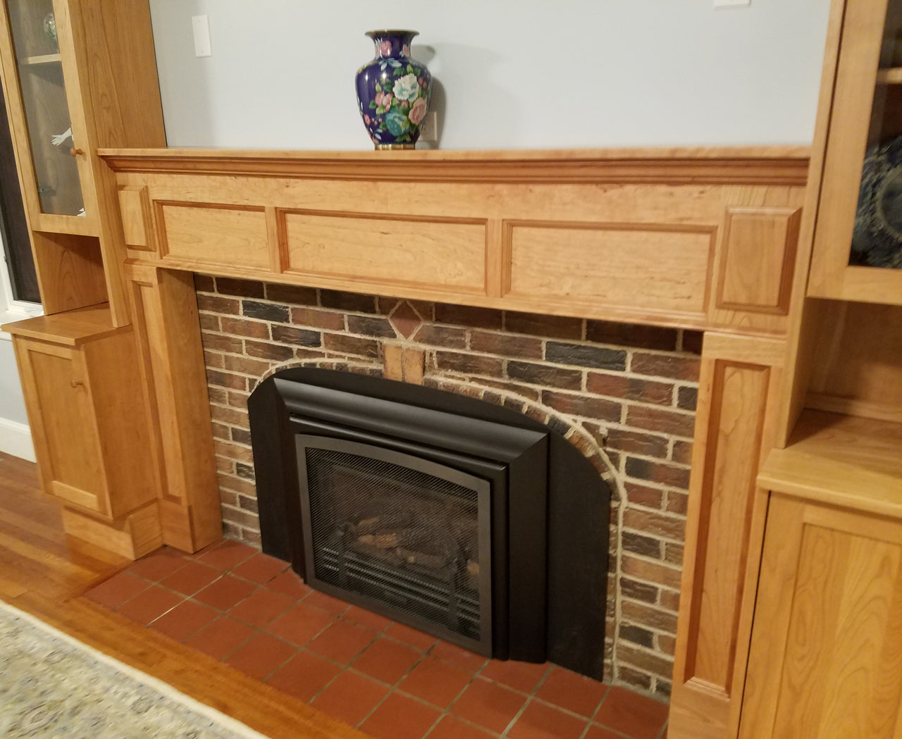 Fireplace Mantel with Side Cabinets