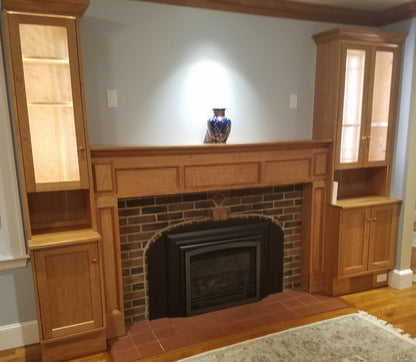 Fireplace Mantel with Side Cabinets