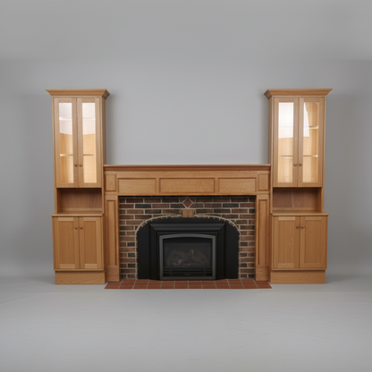 Fireplace Mantel with Side Cabinets
