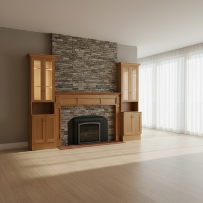Fireplace Mantel with Side Cabinets