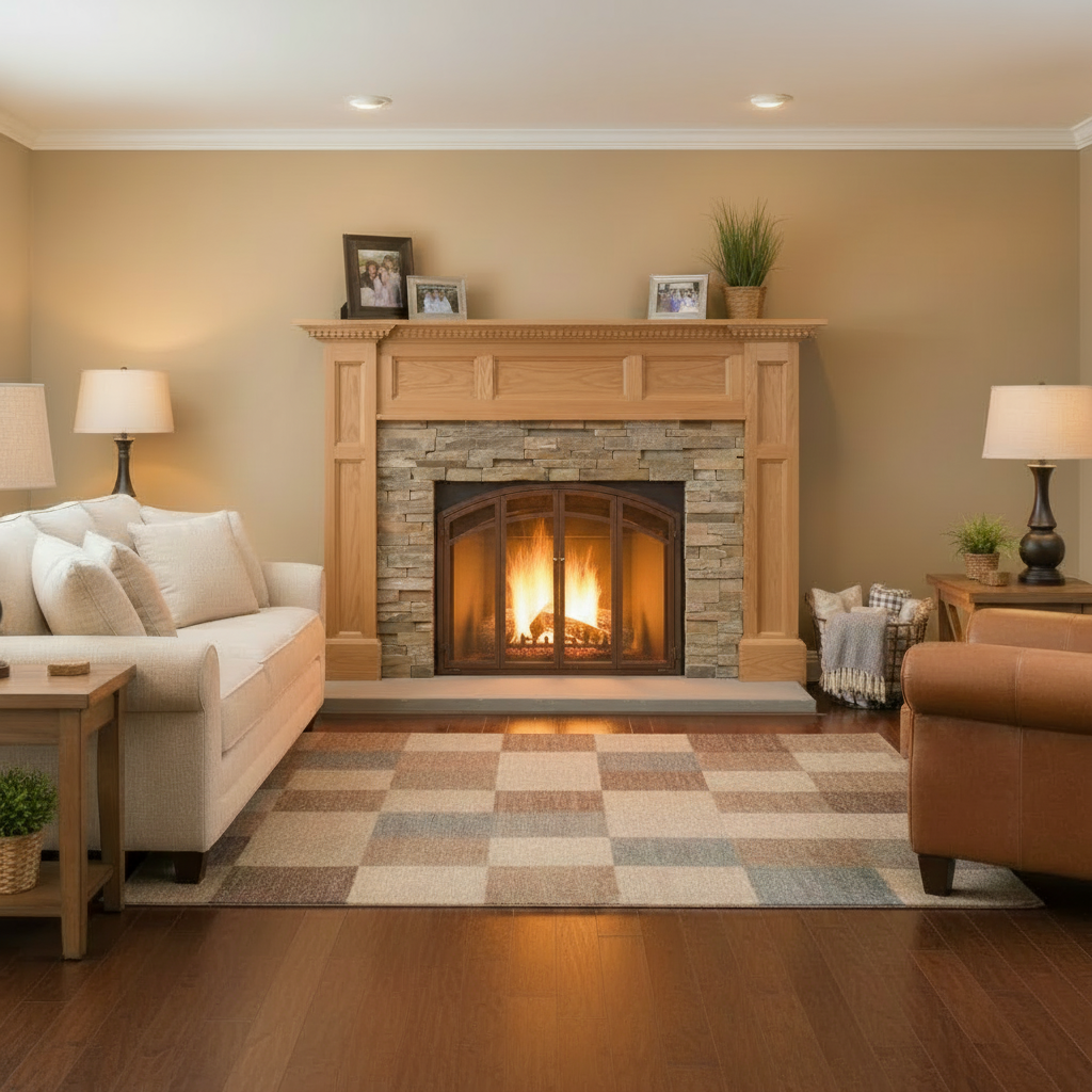 Fireplace Mantel with Dentil Mouldings