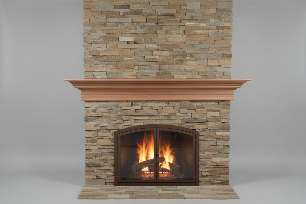 Fireplace Mantel with Double Crowning