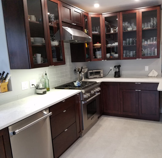 Custom Kitchen Cabinets with top Glass doors
