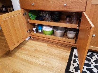 Custom Kitchen Cabinets with Black Quartz Countertops