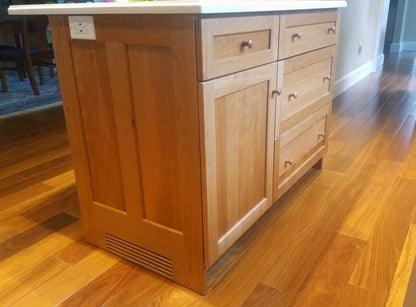Custom Island with 48"W x 24"D x 36"H with optional White Quartz top