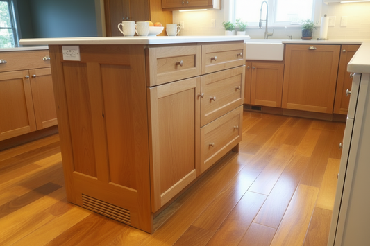 Custom Island with 48"W x 24"D x 36"H with optional White Quartz top