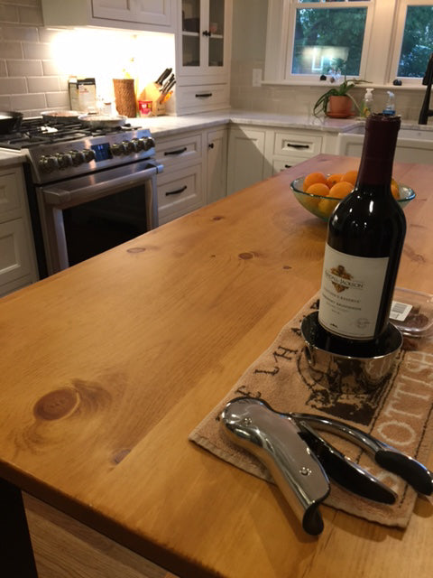 Custom Island with reclaimed pine boards