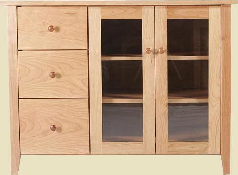 Cherry Shaker TV Stand with three drawers