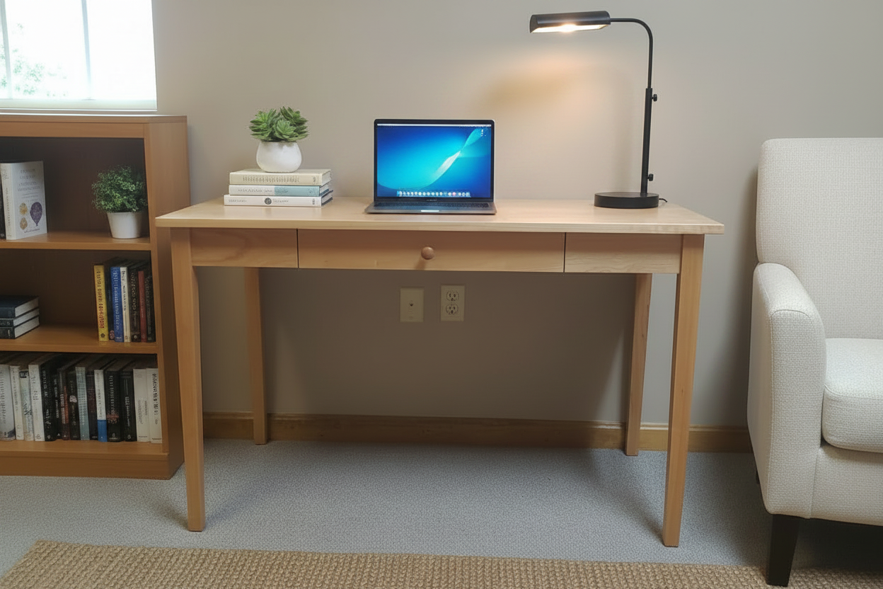 Shaker Tapered leg desk crafted in Solid Hardwoods
