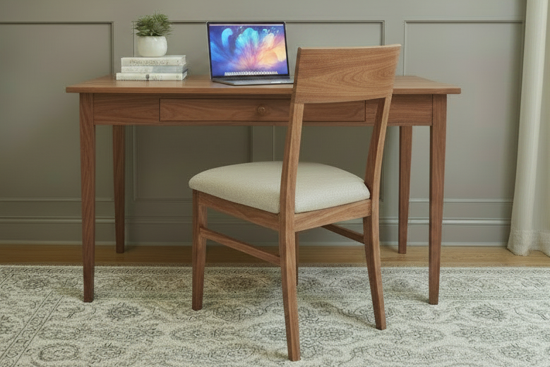 Shaker Tapered leg desk crafted in Solid Hardwoods