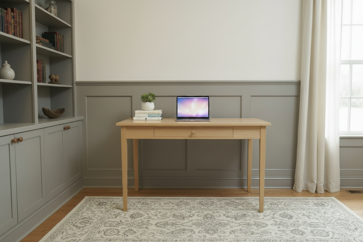 Shaker Tapered leg desk crafted in Solid Hardwoods