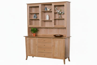 Four Drawer Buffet and Hutch with flared or Tapered Legs