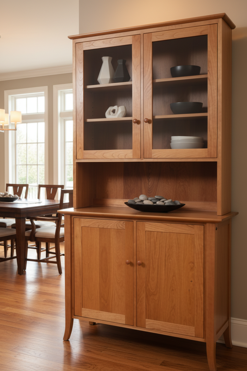 Flared Leg 2 Door Buffet And Hutch