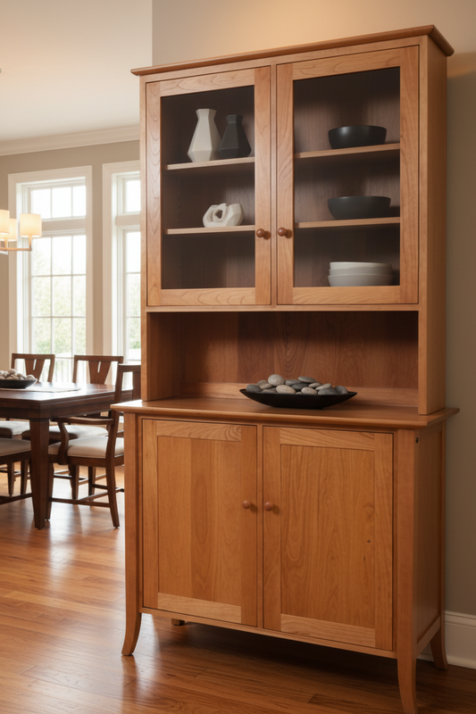 Flared Leg 2 Door Buffet And Hutch