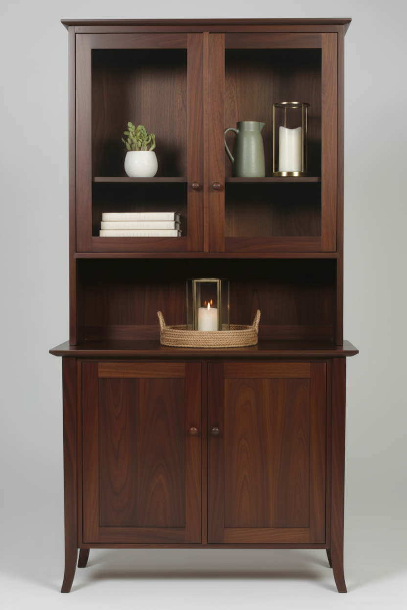 Flared Leg 2 Door Buffet And Hutch