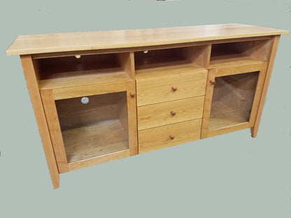 Cherry Shaker Entertainment Cabinet with center drawers