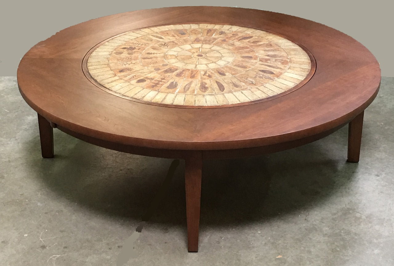 Custom Solid Cherry Coffee table with tile insert