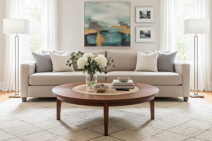Custom Solid Cherry Coffee table with tile insert